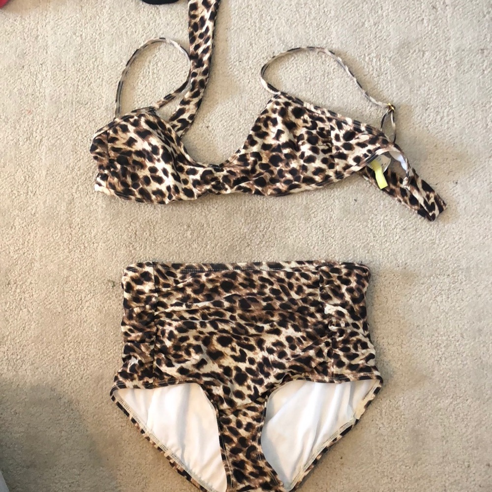 High Waisted Cheetah Print GB Bikini